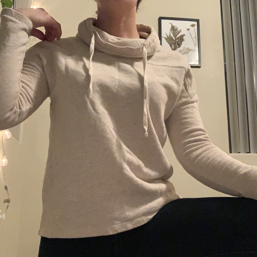 Cream scoop neck sweater